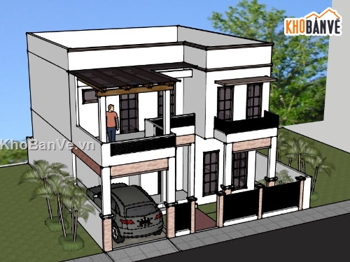 Biệt thự 2 tầng,model su biệt thự 2 tầng,biệt thự 2 tầng sketchup,file su biệt thự 2 tầng,biệt thự 2 tầng model su