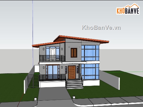 sketchup biệt thự,model su biệt thự,su biệt thự