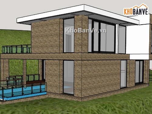 file su biệt thự,sketchup biệt thự,model su biệt thự