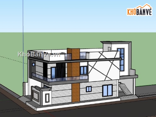 Biệt thự 2 tầng,Model su biệt thự 2 tầng,biệt thự 2 tầng file su,sketchup biệt thự 2 tầng,biệt thự 2 tầng sketchup