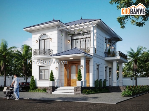 biệt thự 2 tầng,file biệt thự 2 tầng mái nhật,biệt thự 2 tầng 3dmax
