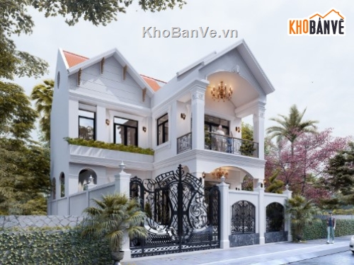 biệt thự mái thái,2 tầng mái thái,biệt thự 2 tầng mái thái