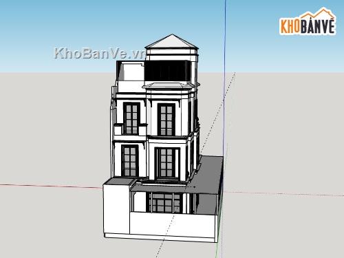 Biệt thự 3 tầng 1 tum,Model su biệt thự 3 tầng 1 tum,file su biệt thự 3 tầng