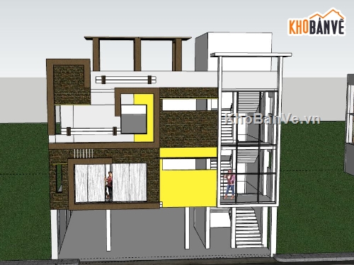 Biệt thự 3 tầng,model su biệt thự 3 tầng,file su biệt thự 3 tầng,biệt thự 3 tầng sketchup