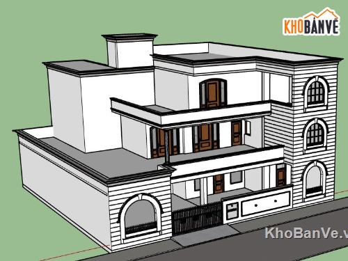 Biệt thự 3 tầng,model su biệt thự 3 tầng,biệt thự 3 tầng file su