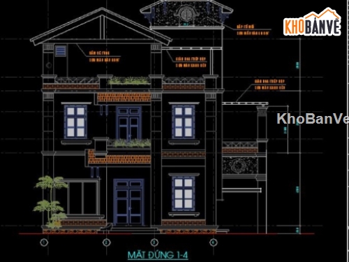 biệt thự 3 tầng,cad biệt thự 3 tầng,biệt thự 3 tầng file cad