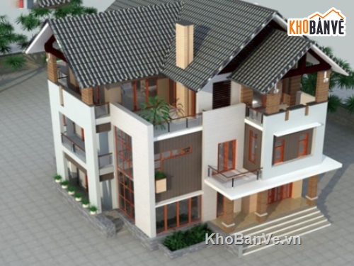 Biệt thự 3 tầng file cad,cad biệt thự 3 tầng,biệt thự 3 tầng  cad