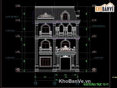 Biệt thự 3 tầng,3 tầng,Biệt thự tân cổ điển,Biệt thự cổ điển