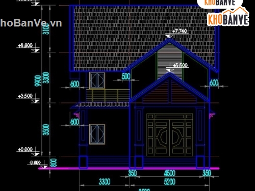 Biệt thự cấp 4  8.5x19.6m,Biệt thự 1 tầng,bản vẽ biệt thự vườn,Cad biệt thự 1 tầng