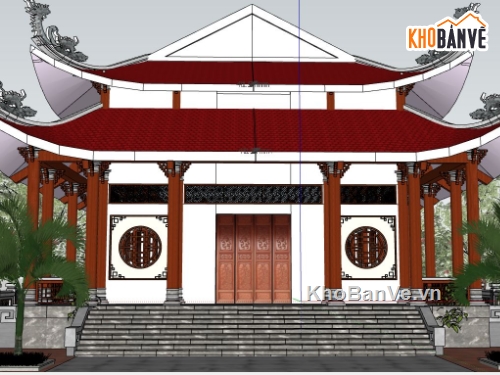 File 3d sketchup chùa,sketchup thiết kế chùa,mẫu 3d sketchup chùa