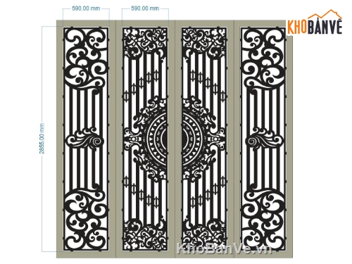Mẫu cổng 4 cánh cnc,cổng 4 cánh hiện đại,cổng 4 cánh cnc