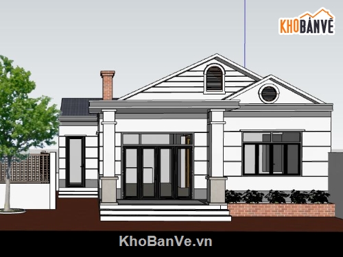 su nhà 1 tầng,model su nhà 1 tầng,sketchup nhà 1 tầng