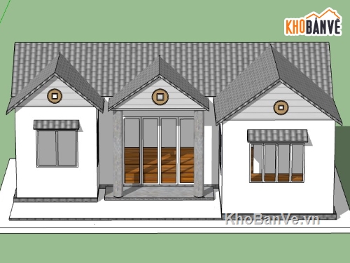 mẫu nhà 1 tầng,model su nhà 1 tầng,mẫu sketchup nhà 1 tầng