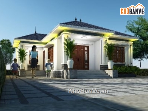 nhà 1 tầng,mẫu nhà 1 tầng,nhà 1 tầng đẹp