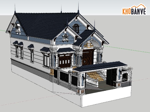 nhà mái thái,mẫu nhà thái đẹp,sketchup nhà mái thái