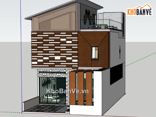 Nhà phố 2 tầng,model su nhà phố 2 tầng,file su nhà phố 2 tầng,nhà phố 2 tầng sketchup,sketchup nhà phố 2 tầng
