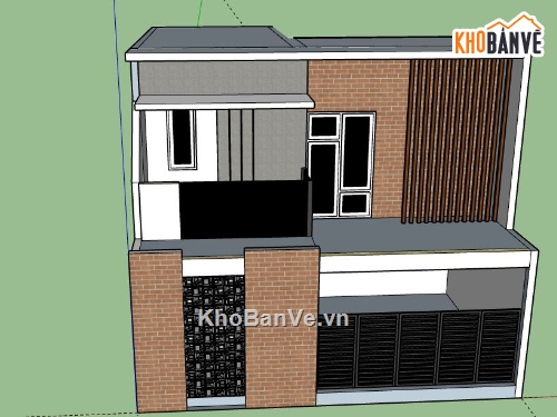 Nhà phố 2 tầng,model su nhà phố 2 tầng,nhà phố 2 tầng sketchup,sketchup nhà phố 2 tầng