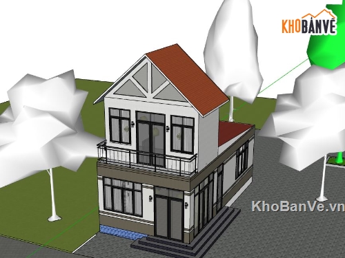 Nhà phố 2 tầng,model su nhà phố 2 tầng,file su nhà phố 2 tầng