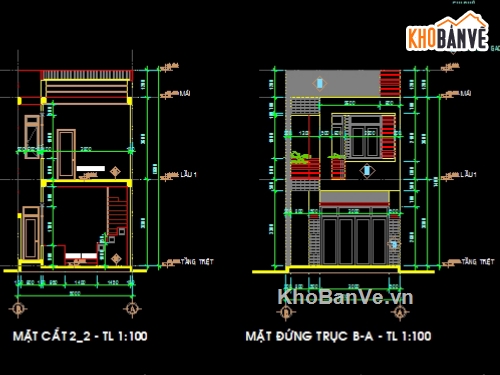 Nhà 2 tầng 5x16m,nhà 2 tầng có phối cảnh,bản vẽ nhà 2 tầng đẹp