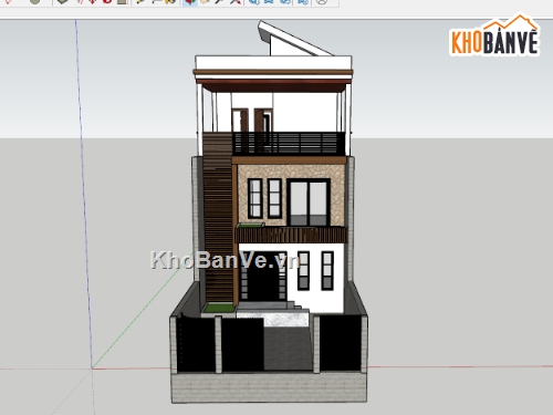 nhà phố,nhà phố 3 tầng,model nhà phố