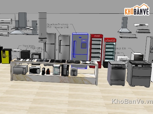 su phòng bếp,model su phòng bếp,model sketchup phòng bếp