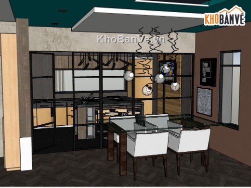 model su phòng bếp,su phòng bếp,model sketchup phòng bếp