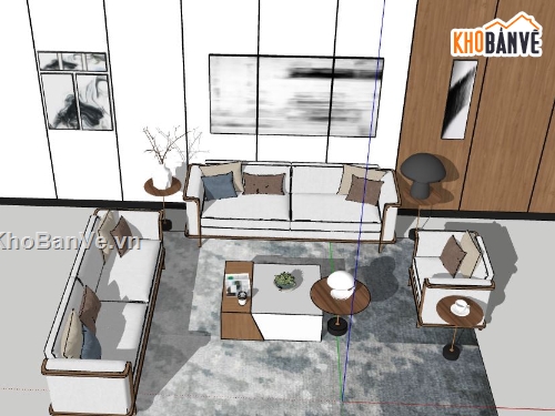 phòng khách hiện đại,su phòng khách,sketchup phòng khách