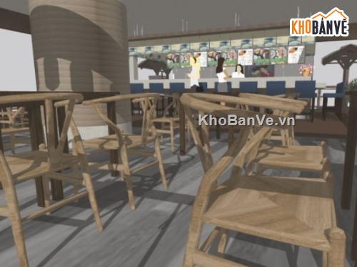 model su nhà hàng,sketchup nhà hàng,dựng model su nhà hàng