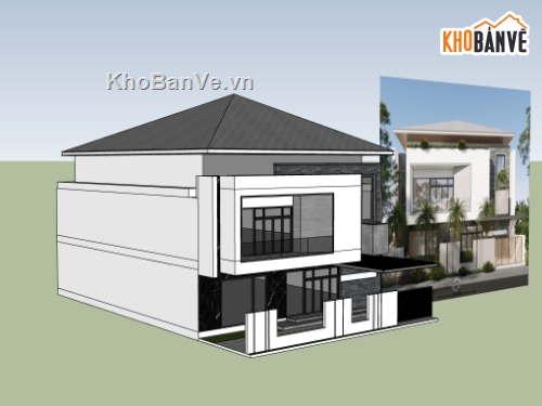 biệt thự 2 tầng,su biệt thự,sketchup biệt thự,su biệt thự 2 tầng,sketchup biệt thự 2 tầng