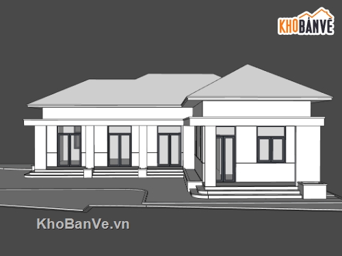 nhà cấp 4,su nhà cấp 4,sketchup nhà cấp 4