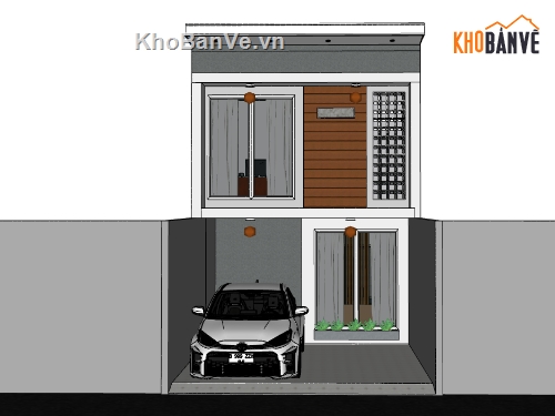 su nhà phố,sketchup nhà phố,nhà phố