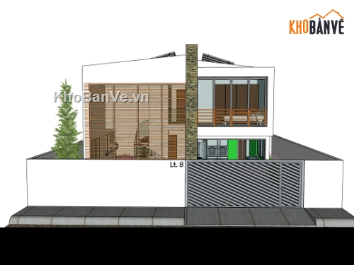 biệt thự 2 tầng,su biệt thự,sketchup biệt thự