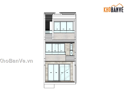 nhà phố 3 tầng,nhà phố,su nhà phố,sketchup nhà phố