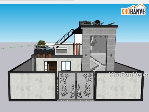 biệt thự 2 tầng,su biệt thự,sketchup biệt thự,su biệt thự 2 tầng,biệt thự sketchup