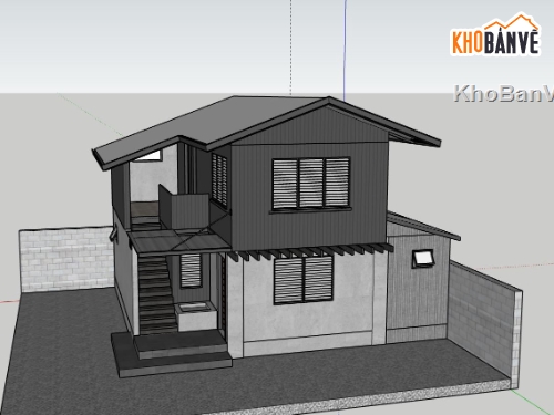 biệt thự 2 tầng,thiết kế biệt thự 2 tầng,model su biệt thự 2 tầng,phối cảnh kiến trúc biệt thự