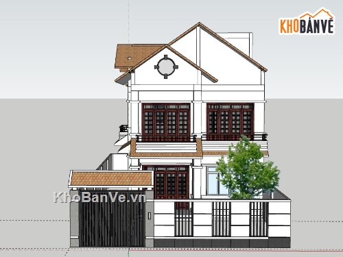 nhà phố 2 tầng,su nhà phố,sketchup nhà phố,su nhà phố 2 tầng