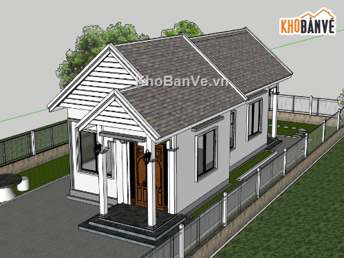 nhà cấp 4,nhà cấp 4 sketchup,sketchup nhà cấp 4,su nhà cấp 4