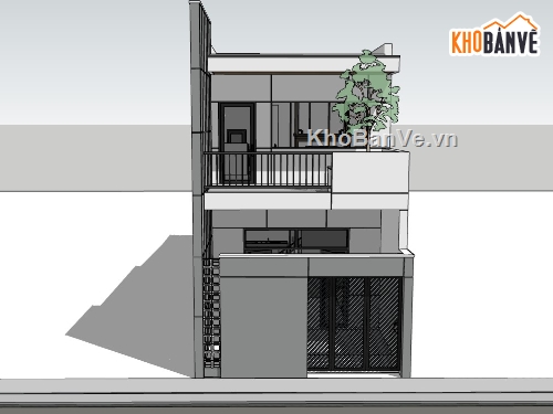 su nhà phố,sketchup nhà phố,su nhà phố 2 tầng,sketchup nhà phố 2 tầng