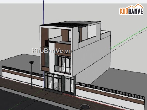 Nhà phố 2 tầng,model su nhà phố 2 tầng,sketchup nhà phố 2 tầng