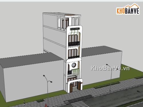 su nhà phố,sketchup nhà phố,su nhà phố 5 tầng