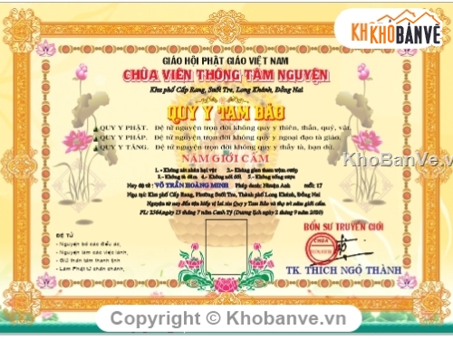 file thiết kế chùa Corel,Thiết kế bằng khen đình chùa,Bằng khen chùa quy y,Corel Draw thiết kế bằng khen,quy y tam bảo