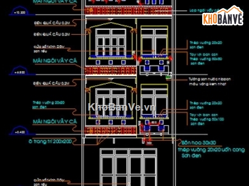 Bản vẽ autocad,Bản vẽ nhà phố,nhà phố 2 tâng,nhà mặt phố