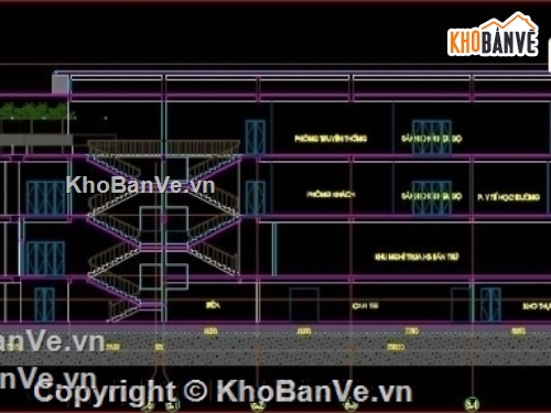 bản vẽ kiến trúc,kiến trúc nhà hiệu bộ,trường tiểu học Suối Hoa,mẫu nhà hiệu bộ