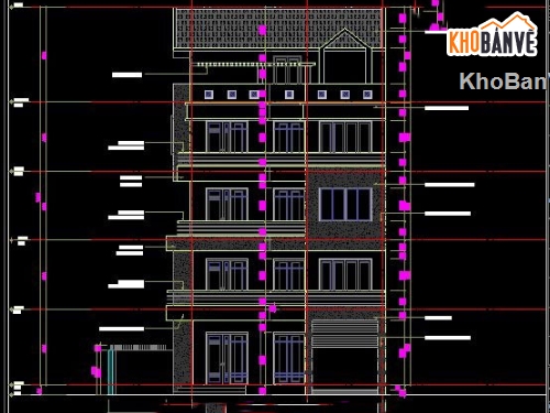 thiết kế nhà vườn,nhà vườn 5 tầng,thiết kế nhà góc,bản vẽ nhà góc,bản vẽ