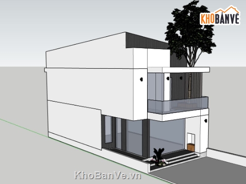 file su dựng nhà phố 7x17m,sketchup thiết kế nhà 2 tầng,model su nhà phố 2 tầng 1 tum,phối cảnh nhà phố 2 tầng 1 tum,nhà phố 2 tầng 1 tum file su