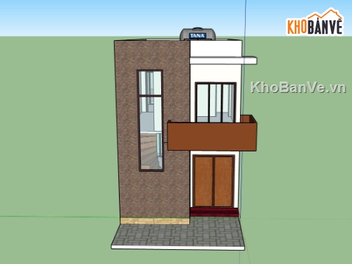 nhà phố hiện đại,mẫu nhà phố 2 tầng su,nhà phố 2 tầng sketchup,model su nhà phố