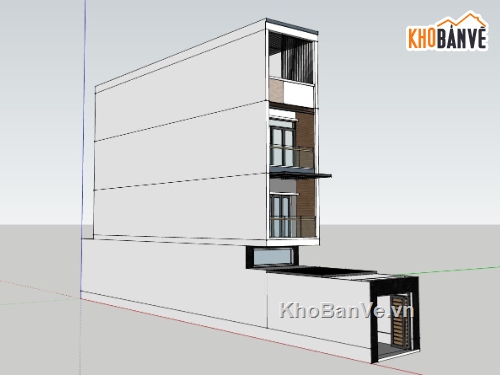 mẫu nhà phố 4 tầng đẹp,phối cảnh nhà phố 4 tầng,sketchup nhà phố 4 tầng