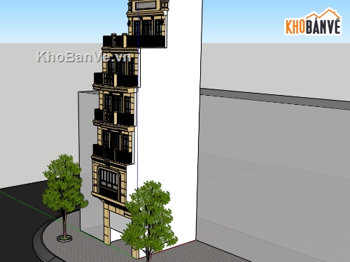 nhà phố 5 tầng file su,model su nhà phố 5 tầng,model sketchup nhà phố 5 tầng,file su nhà phố 5 tầng