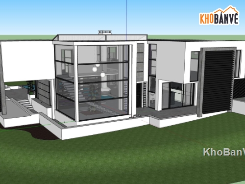 Model sketchup biệt thự,sketchup biệt thự 2 tầng,model su biệt thự 2 tầng