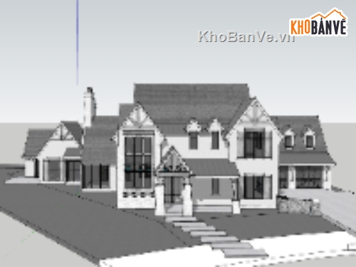 biệt thự 2 tầng,biệt thự sketchup,sketchup biệt thự 2 tầng,file su biệt thự 2 tầng,model su biệt thự 2 tầng